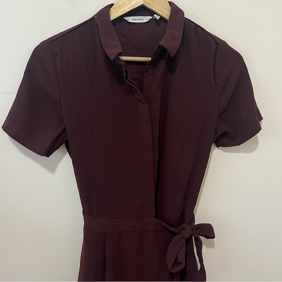 & Other Stories Wrap Tie Button Front Dress Brown Preppy Minimalist Old Money 4 - Picture 4 of 7